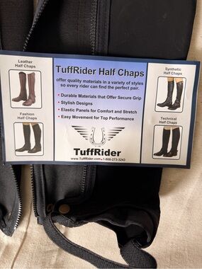 TuffRider Black Half Chaps